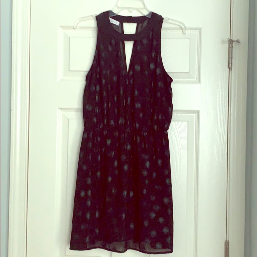 Black racerback mini dress
